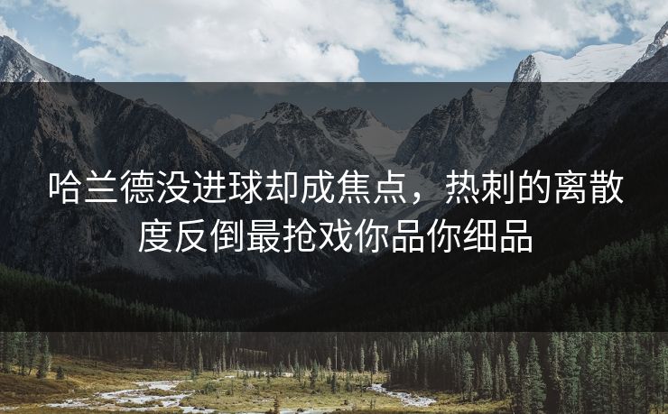 哈兰德没进球却成焦点,热刺的离散度反倒最抢戏你品你细品