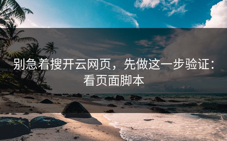 别急着搜开云网页，先做这一步验证：看页面脚本