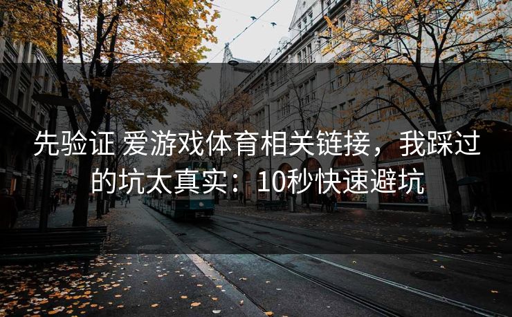 先验证 爱游戏体育相关链接,我踩过的坑太真实:10秒快速避坑