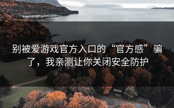 别被爱游戏官方入口的“官方感”骗了，我亲测让你关闭安全防护