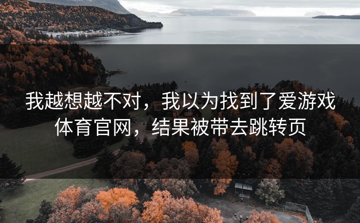 我越想越不对，我以为找到了爱游戏体育官网，结果被带去跳转页