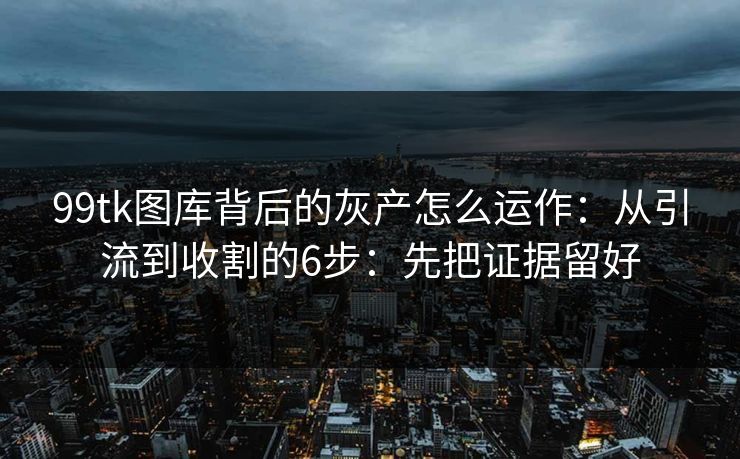 99tk图库背后的灰产怎么运作：从引流到收割的6步：先把证据留好